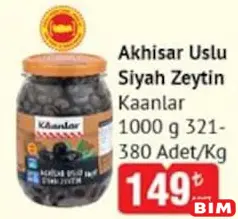 KAANLAR AKHİSAR USLU SİYAH ZEYTİN 1000 G